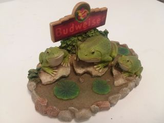 Budweiser - Bud - Weis - Er Frogs Figurine 1st In Series 1995 With