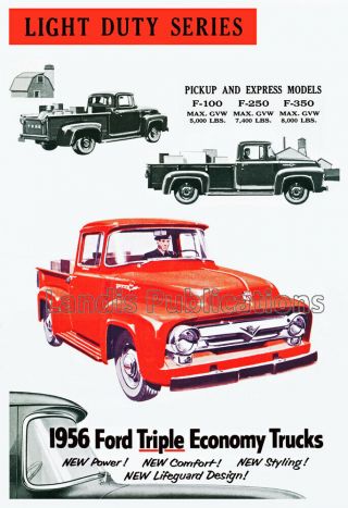 1956 Ford F - 100 Advertising Poster - Vintage Art