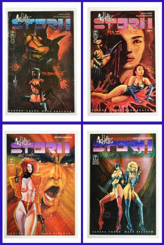 Achilles Storm Set Of 4 1,  2,  3,  4 Aja Blu,  1990 - 92 Signed Comic Books