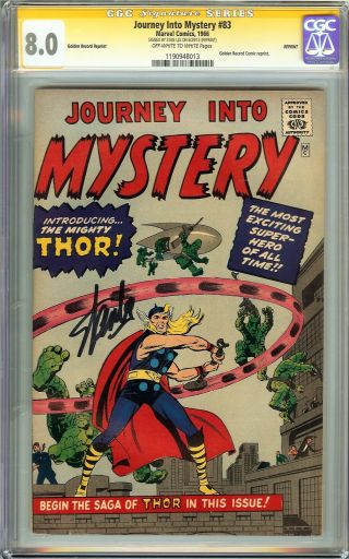 Journey Into Mystery 83 Cgc 8.  0 Ss Stan Lee Origin 1st Appearance Of Thor Grr