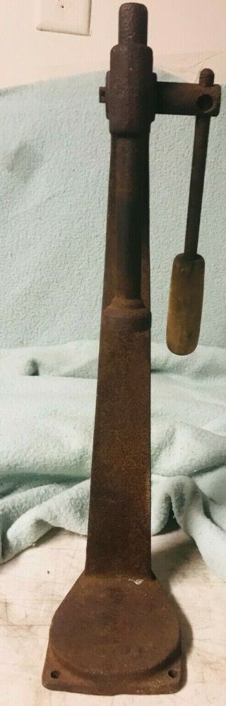Vintage Big Ben Red Bottle Capper Corker Cast Iron Drill Press Wood Handle