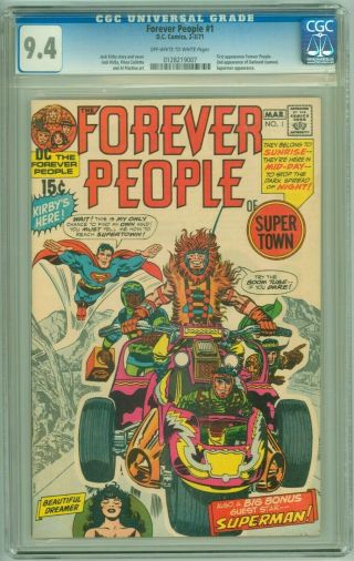 Forever People 1 Cgc 9.  4 Nm Jack Kirby 2nd Darkseid 1st Forever People 1971