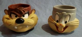 Vintage Warner Brothers Looney Tunes Devil Taz Mug Cup Plastic 1992 And Bugs