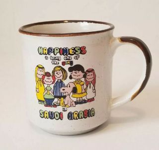 Rare Peanuts Mug Snoopy In Saudi Arabia Happiness Is Being One Of The Gang