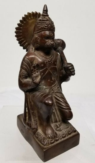 Antique Vintage Indian Bronze Hanuman Deity Figure Monkey God Hindu 3