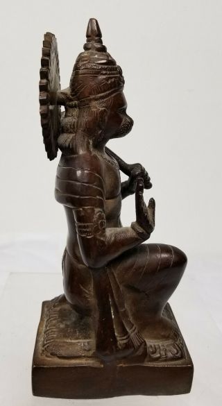 Antique Vintage Indian Bronze Hanuman Deity Figure Monkey God Hindu 4
