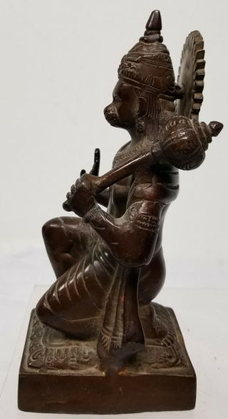 Antique Vintage Indian Bronze Hanuman Deity Figure Monkey God Hindu 6