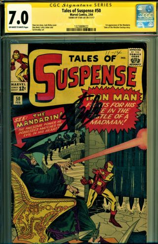 Tales Of Suspense 50 Cgc 7.  0 Ss Signed By Stan Lee 1st Mandarin Kirby Cover