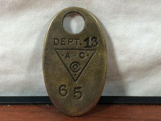 Vintage A.  C.  Co.  Allis Chalmers Farm Tractors Brass Tool Tag Advertising Fob