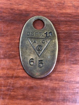 Vintage A.  C.  Co.  Allis Chalmers Farm Tractors Brass Tool Tag Advertising Fob 3