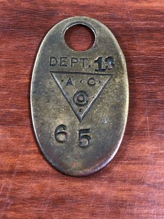Vintage A.  C.  Co.  Allis Chalmers Farm Tractors Brass Tool Tag Advertising Fob 4