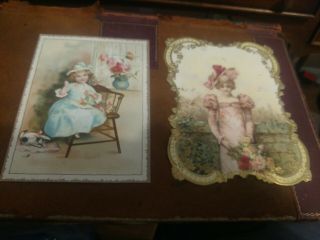 Victorian Trade Cards - C.  D.  Kenny Tea Dealer & Coffee Roaster - 2 Young Girls