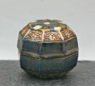 Antique Chinese Tang San Cai 唐三彩 Lidded Ceramic Box Ming Dynasty 1600s