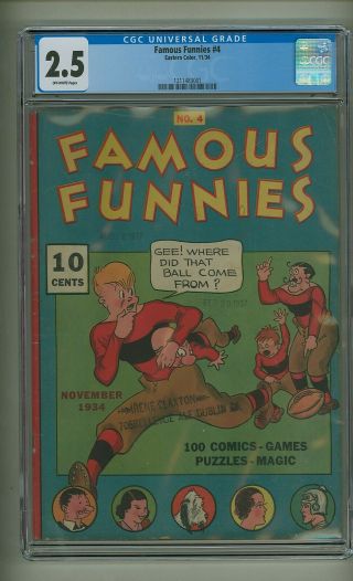 Famous Funnies 4 (cgc 2.  5) Off - White Pages; Eastern Color; 1934; Gsi=7 (c 23721