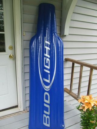 2006 Busch Budweiser Bud Light Longneck Bottle Inflatable Float Raft Blue Floaty