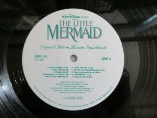 THE LITTLE MERMAID OST 1991 Korea Orig LP Walt Disney ALAN MENKEN RARE NM 4