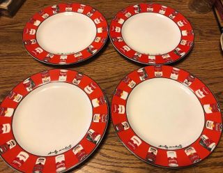 4 Limited Edition Andy Warhol Pop Art Campbell Soup Cans 8 " Salad Plates Block
