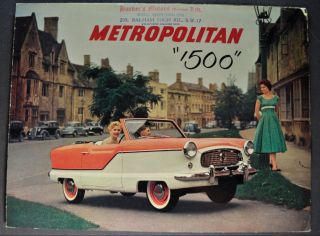 1958 Metropolitan 1500 Sales Brochure Folder Nash Bmc 58 Uk Market