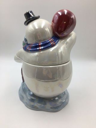 Coca - Cola Ice Cold Pearlized Snowman Cookie Jar 3