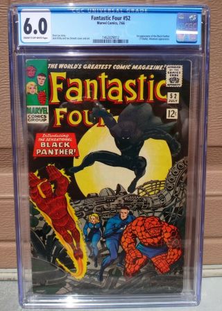 Fantastic Four 52 Cgc 6.  0 1st Appearance Of Black Panther 1 1966 Stan Lee Story