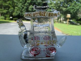RARE ANTIQUE Glass Candy Container TOONERVILLE DEPOT LINE 3