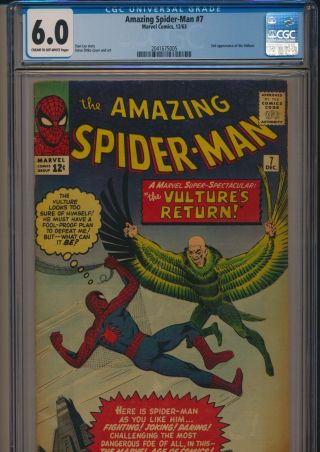 Marvel Comics Spider - Man 7 1963 Cgc 6.  0 2nd Vulture Appearance