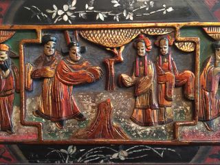 A Large Chinese Antique Carved Wooden Panel. 2