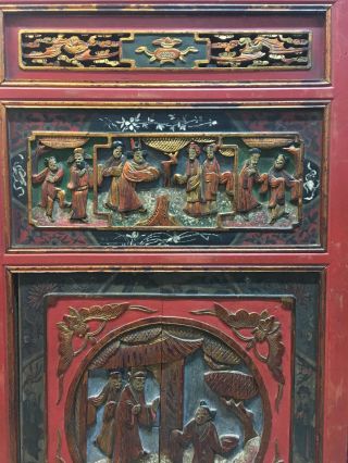 A Large Chinese Antique Carved Wooden Panel. 4