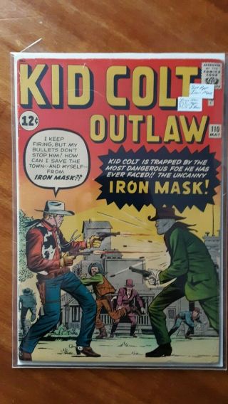 Kid Colt Outlaw 110 1st Ap Iron Mask Villain Comic Book Rm14 - 234