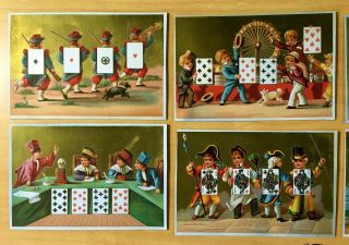 8 Victorian Trade Cards ALL PLAYING CARDS,  3 Tutti Frutti Cut - Outs c1880 ' s 2