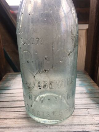 Vintage,  Old Beer Bottle Eichler,  York,  N.  Y,  by B & M S CO. 2