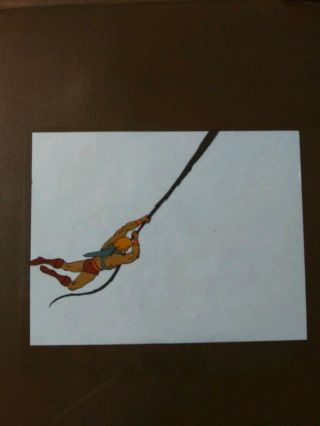 He man Animation cel from cartoon He man swinging on vine from left 2
