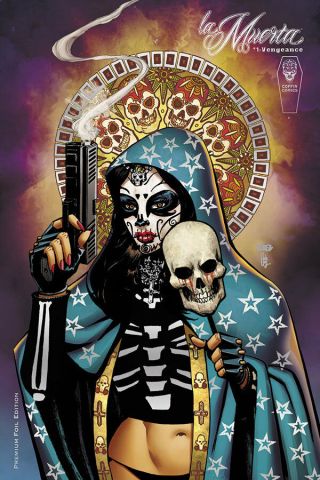 Lady Death La Muerta Vengeance " Premium Foil " Pgx 9.  8 Ltd.  Ed.  Comic Book
