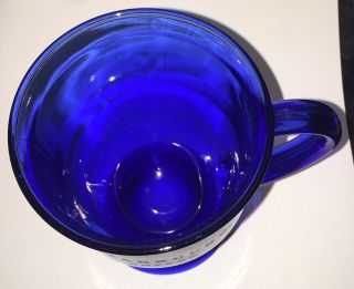 Starbucks Anchor Hocking cobalt blue pedestal coffee mug cup - 14oz 5