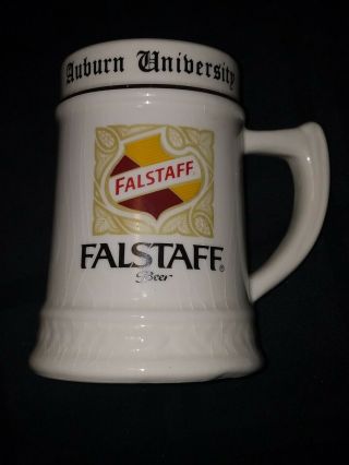 Extremely Rare Falstaff Beer Mug Auburn University 5 1/4 " Tall 4 " Base 3 " Mouth