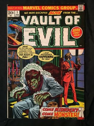 Vault Of Evil 1 Vf/nm Horror Marvel Comics