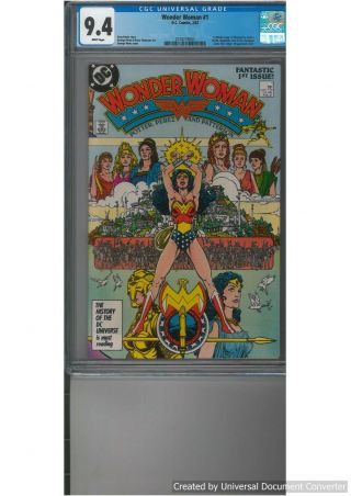 Wonder Woman 1 Cgc 9.  4 $29.  95 1987