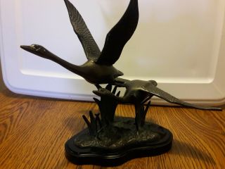 " Swans In Flight " Metal Statuette