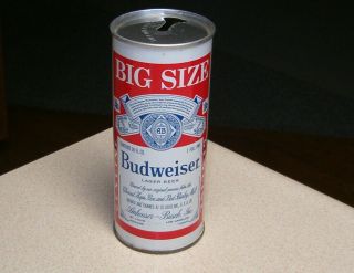 16oz.  Budweiser Zip Tab,  Pull Tab Beer Can.  4 City St.  Louis,  Mo.