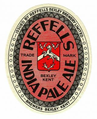 Beer Label: Reffell,  Bexley,  India Pale Ale 94mm Tall