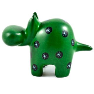 Tabaka Chigware Hand Carved Kisii Soapstone Green Hippopotamus Hippo Figure