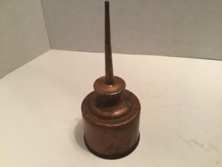 Vintage Brass Copper Plated Steel Oil Can Handy Oiler