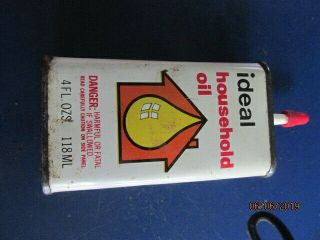 Vintage Ideal Household Oil Tin Can 4 Oz