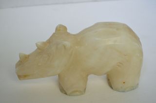 Rhinoceros Hand Carved Marble Stone Rhino 7 " X4 "