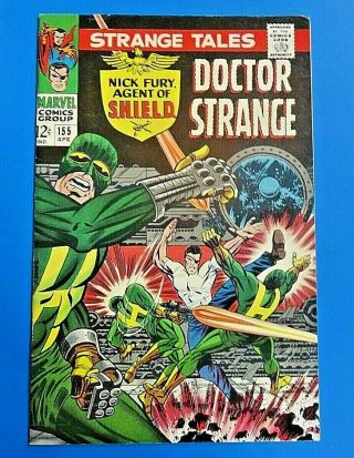 Strange Tales 155 Comic Book Dr Strange Nick Fury 1967 Marvel Silver Age Vf
