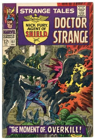 Strange Tales 151 Vf,  8.  5 Ow/white Pages Nick Fury Dr.  Strange Marvel 1966
