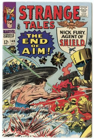 Strange Tales 149 Vf/nm 9.  0 White Pages Nick Fury Dr.  Strange Marvel 1966