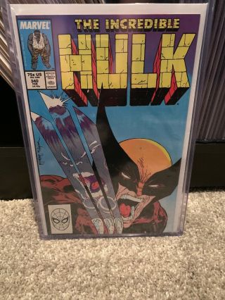 Incredible Hulk 340 Marvel Comic 1988 Hulk Vs Wolverine Todd Mcfarlane 9.  2 - 9.  4,