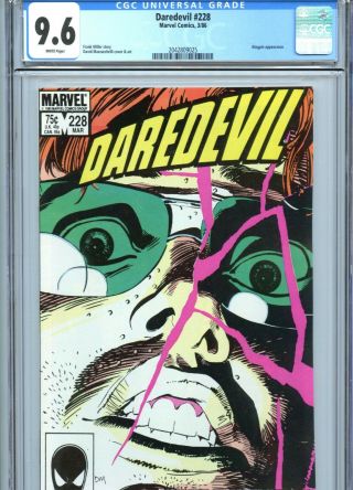 Daredevil 228 Cgc 9.  6 White Pages Frank Miller Story Marvel Comics 1986
