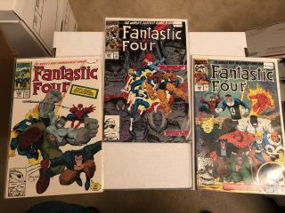Fantastic Four 347 348 & 349 Signed By Art Adams Hulk,  Spider - Man & Wolverine